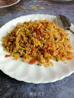 Make Garlic sauce, fried rice step 8