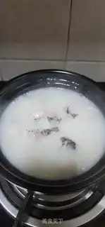Make Scrambled black fish porridge step 6