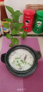 Make Scrambled black fish porridge step 9