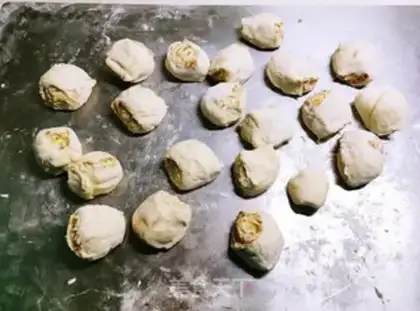 Make Pizza sesame pancakes step 6