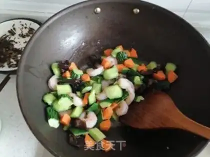 Make cucumber shrimp step 4