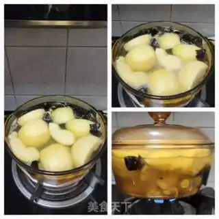 Make Ling Chi apple chop soup step 3