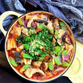 Make Spicy black fish tofu step 12