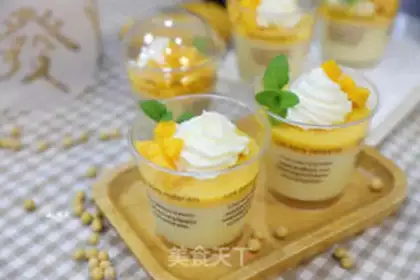 Make Mango beans cream pudding step 12