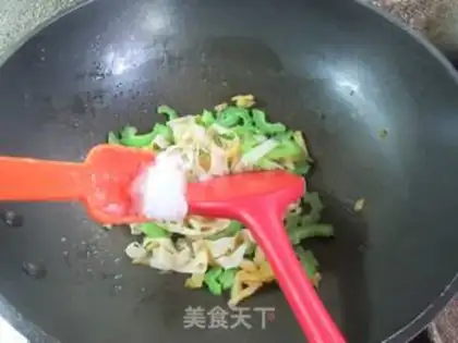 Make Squeeze the tofu and make the bitter melon step 6