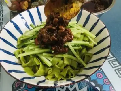 Make Spinach mushroom noodles step 14