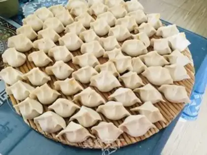 Make A big blue meat dumpling step 8