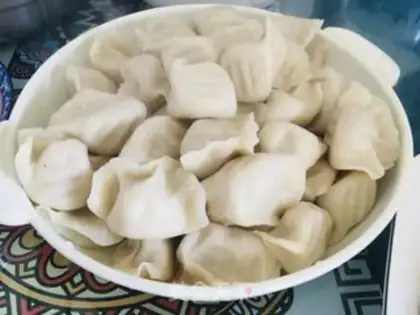 Make A big blue meat dumpling step 10