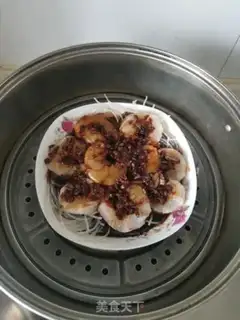 Make Garlic fan steamed shrimp step 8