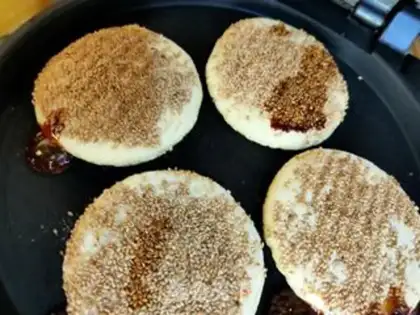 Make A groceries sesame pancakes step 19