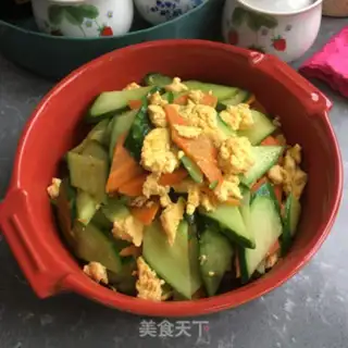 Make Cucumber carrot fried eggs step 8