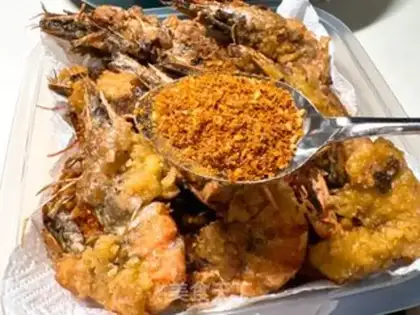 Make Salted egg yellow, black tiger shrimp step 4