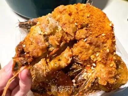 Make Salted egg yellow, black tiger shrimp step 6