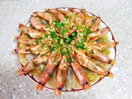 Make Garlic fan shrimp step 9