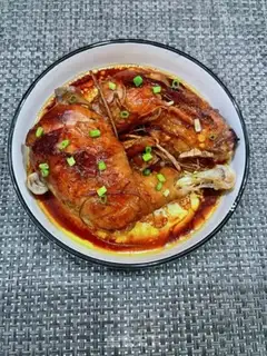 Make Five fingers of peach chicken leg step 8