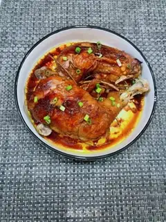 Make Five fingers of peach chicken leg step 10