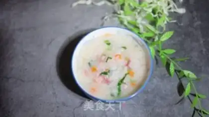 Make Sausage carrot congee step 7