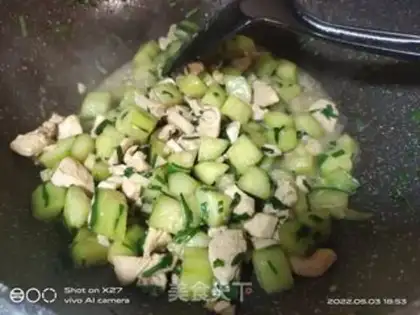 Make Chicken chest fried cucumber step 5