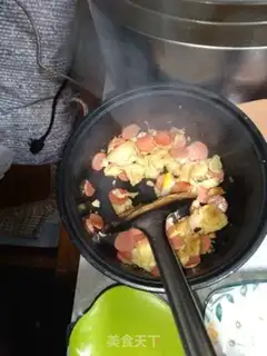 Make Egg ham and sausage step 3