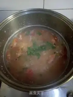 Make Tomato shrimp congee step 6