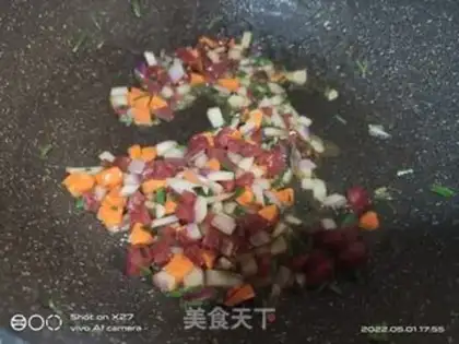 Make Onion carrot fried rice step 1