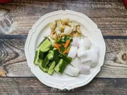Make Dutch cucumber onion abalone step 7