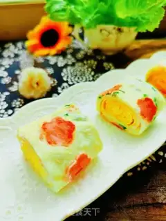 Make A flower with thick eggs step 20