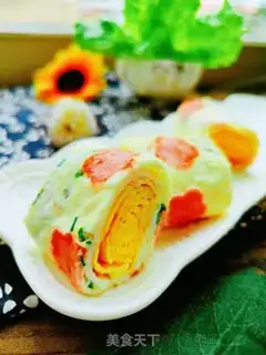 Make A flower with thick eggs step 21