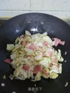 Make The cabbage with ham step 2