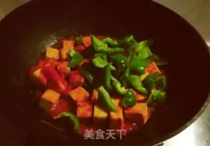 Make Tomato pepper fried tofu step 8