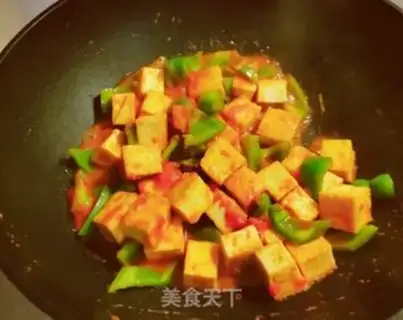 Make Tomato pepper fried tofu step 9