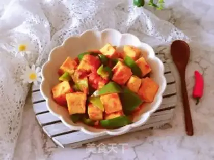 Make Tomato pepper fried tofu step 10