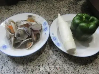 Make Potato pepper clams are white step 0