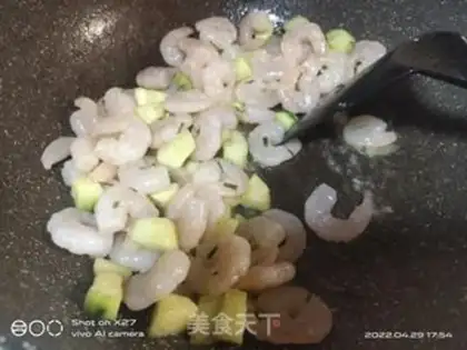 Make cucumber shrimp step 4