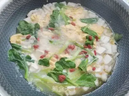 Make Tofu eggs and mushroom soup step 8