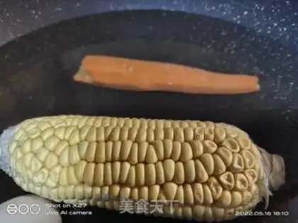 Make Corn carrots and eggs step 1