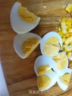 Make Corn carrots and eggs step 2