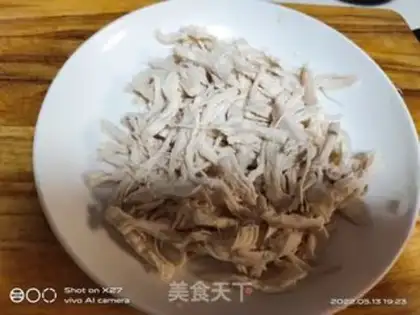 Make cucumber corn with chicken chest step 0