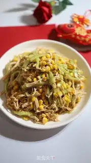 Make cucumber corn with chicken chest step 6