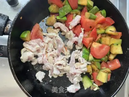 Make Cheese and tomato fried meat step 5