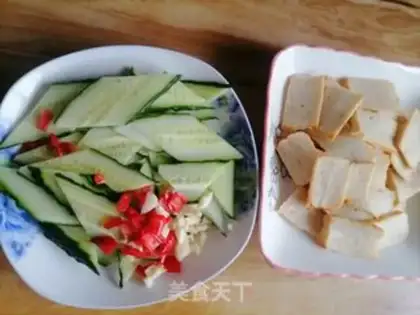 Make Fish tofu cucumber step 1
