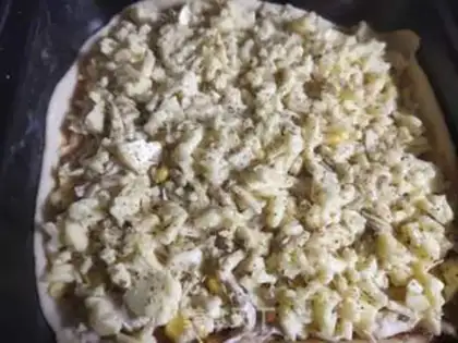 Make Corn chicken pizza step 8