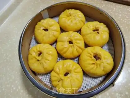 Make Pumpkin bean buns step 8