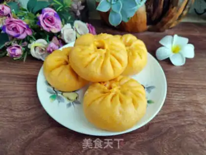 Make Pumpkin bean buns step 9