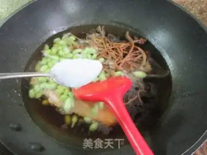 Make Tea mushrooms, soybeans step 8