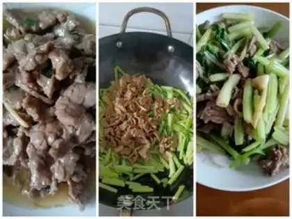 Make Celery beef fried with rice step 1