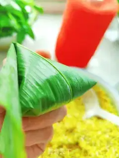 Make Yellow rice, three-coloured quinoa, chicken meat step 16