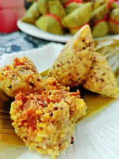 Make Yellow rice, three-coloured quinoa, chicken meat step 24