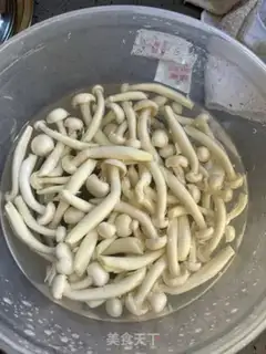 Make White mushroom fried eggs step 0