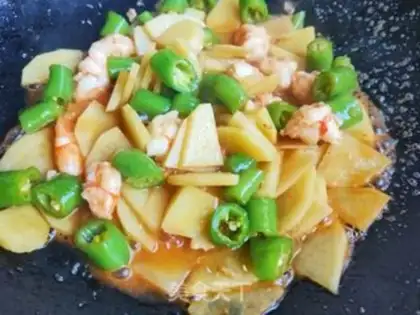 Make Potato chili shrimp step 7